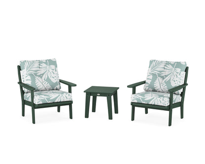POLYWOOD® Mission 3-Piece Deep Seating Set in Green / Leaf Glacier Spa