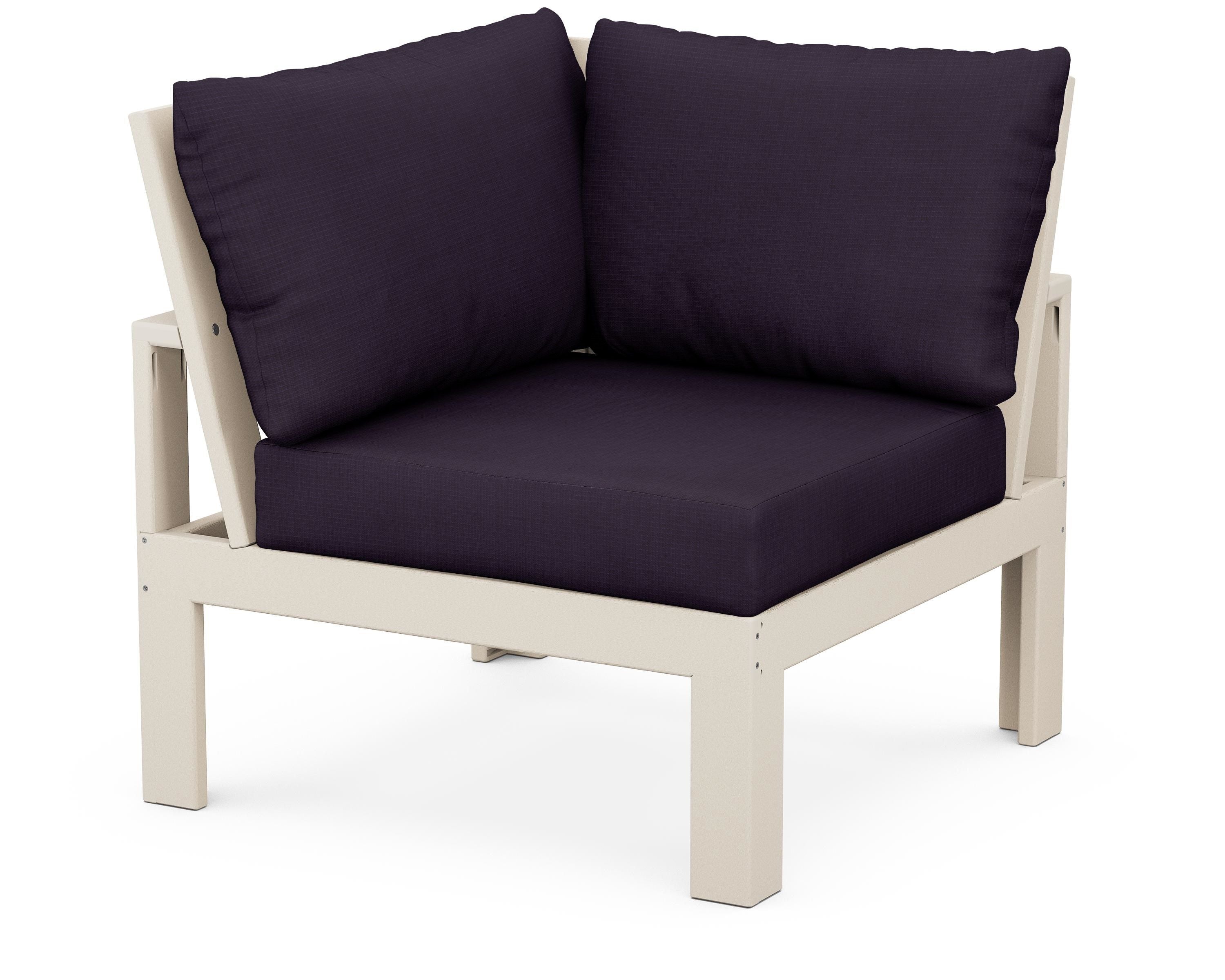 Unbranded Modular Corner Chair in Sand / Navy Linen