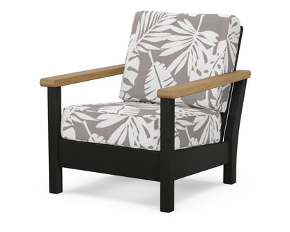 POLYWOOD® Harbour Deep Seating Chair in Black / Natural / Leaf Grey Mist
