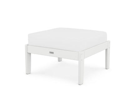 Country Living Cottage Deep Seating Ottoman in White / Natural