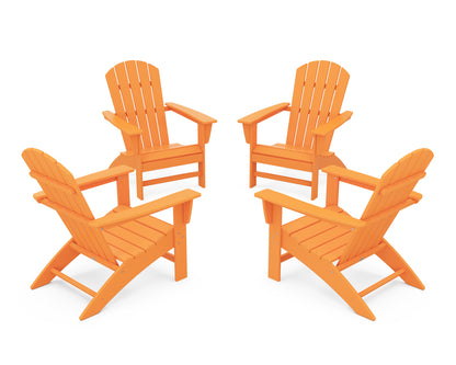 POLYWOOD® Nautical 4-Piece Adirondack Conversation Set in Tangerine