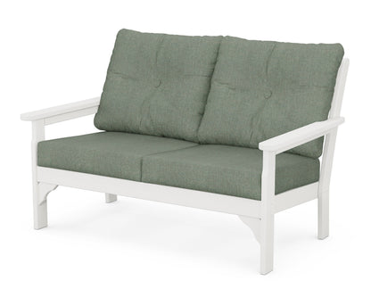 POLYWOOD® Vineyard Deep Seating Loveseat in Vintage White / Cast Sage