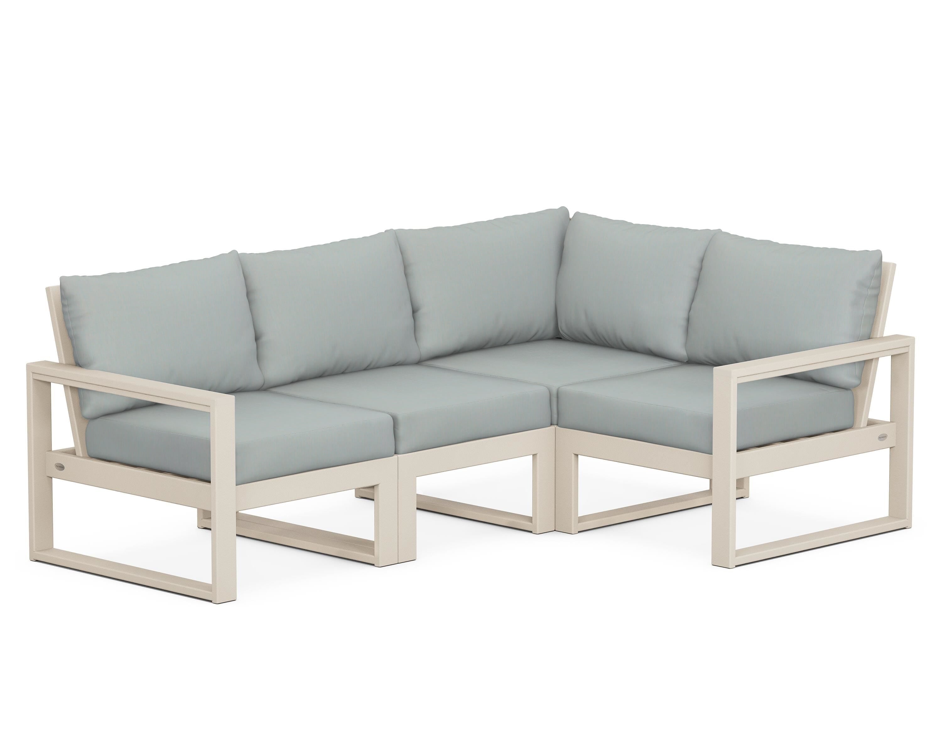 POLYWOOD® EDGE 4-Piece Modular Deep Seating Set in Sand / Spa