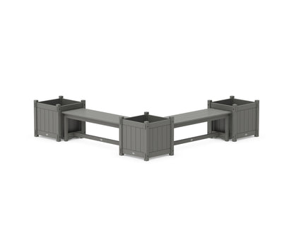 POLYWOOD® 48" Vineyard L- Shaped Planter Bench Corner Set - Large in Slate Grey