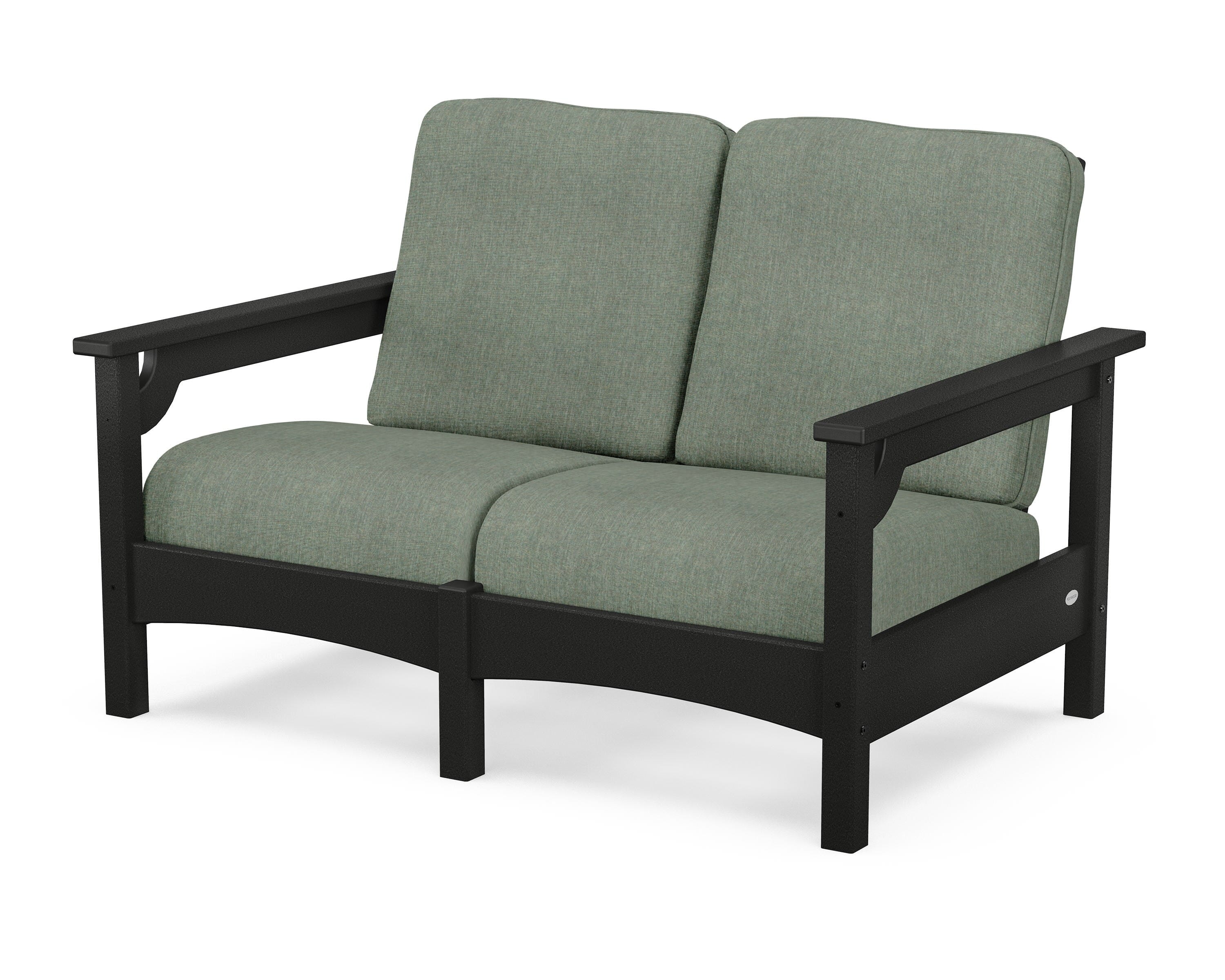 POLYWOOD® Club Loveseat in Black / Cast Sage