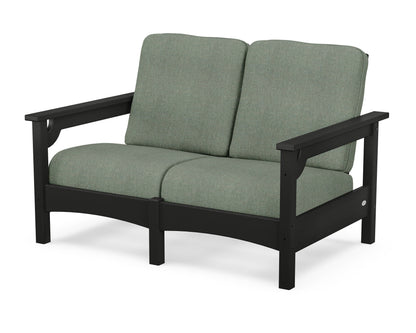 POLYWOOD® Club Loveseat in Black / Cast Sage