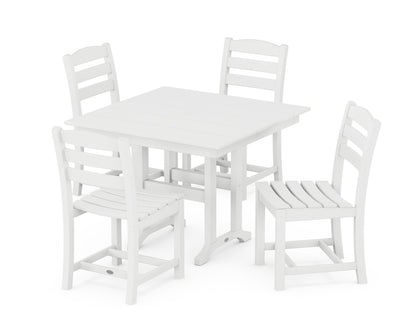 POLYWOOD® La Casa Café Side Chair 5-Piece Farmhouse Dining Set in White