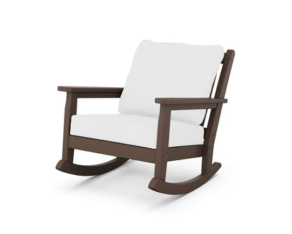 POLYWOOD® Chippendale Deep Seating Rocking Chair in Mahogany / Natural