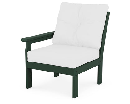 POLYWOOD® Vineyard Modular Left Arm Chair in Green / Natural