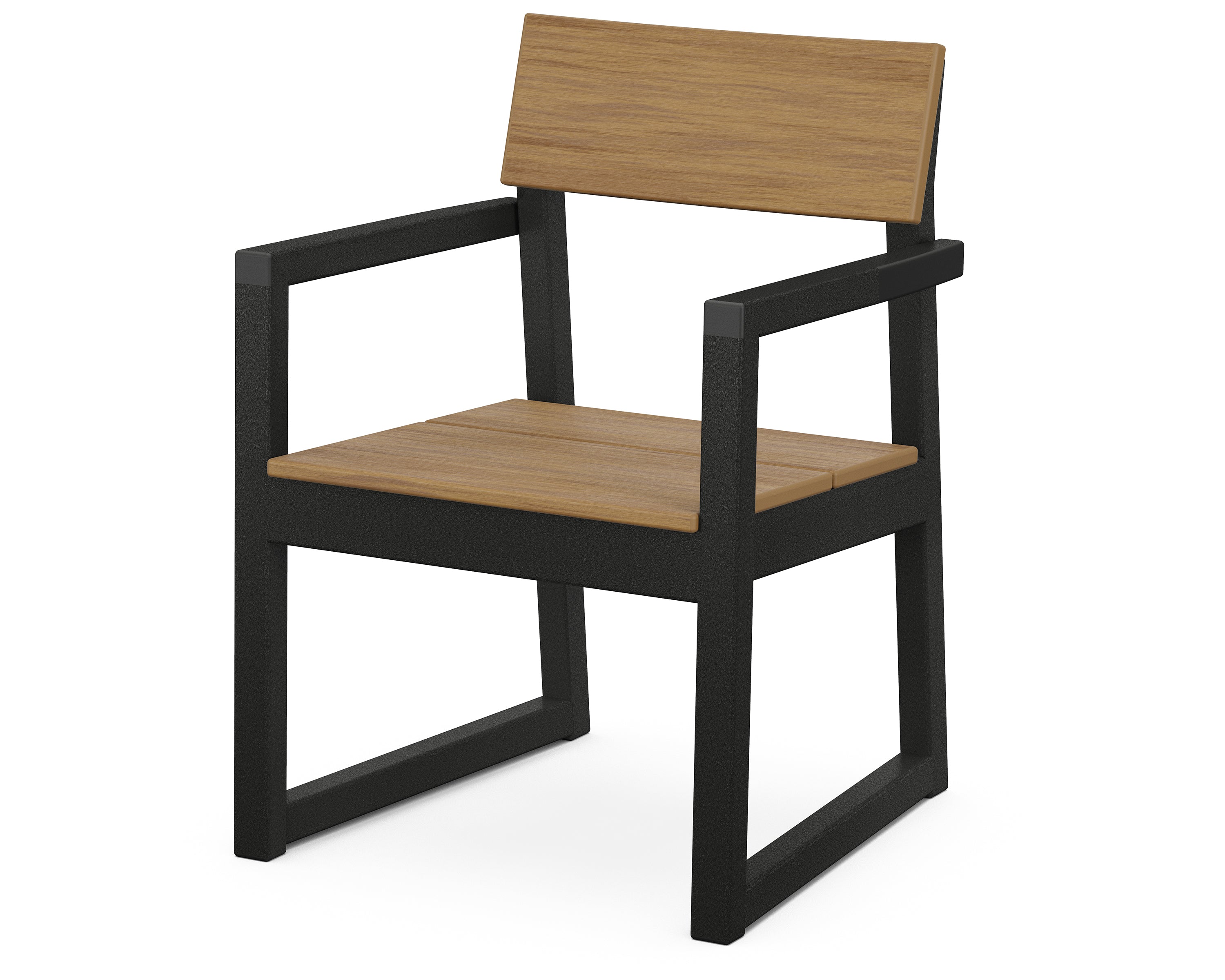 POLYWOOD® EDGE Dining Arm Chair in Black / Natural