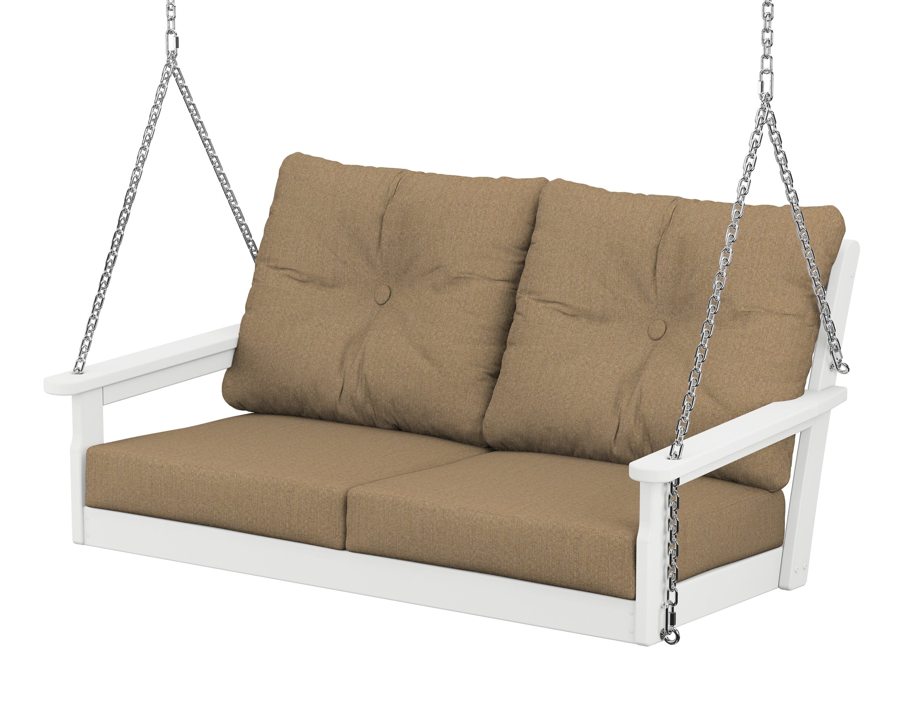 POLYWOOD® Vineyard Deep Seating Swing in White / Sesame