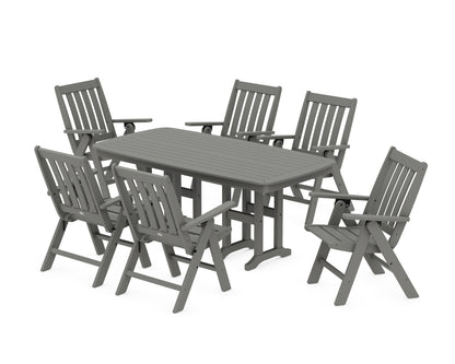 POLYWOOD® Vineyard Folding Chair 7-Piece Dining Set in Slate Grey