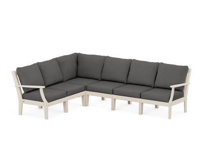 POLYWOOD® Braxton Modular 6-Piece Deep Seating Set in Sand / Spectrum Carbon