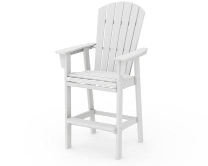 POLYWOOD® Nautical Curveback Adirondack Bar Chair in White