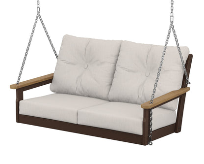 POLYWOOD® Vineyard Deep Seating Swing in Mahogany / Natural / Cast Ash