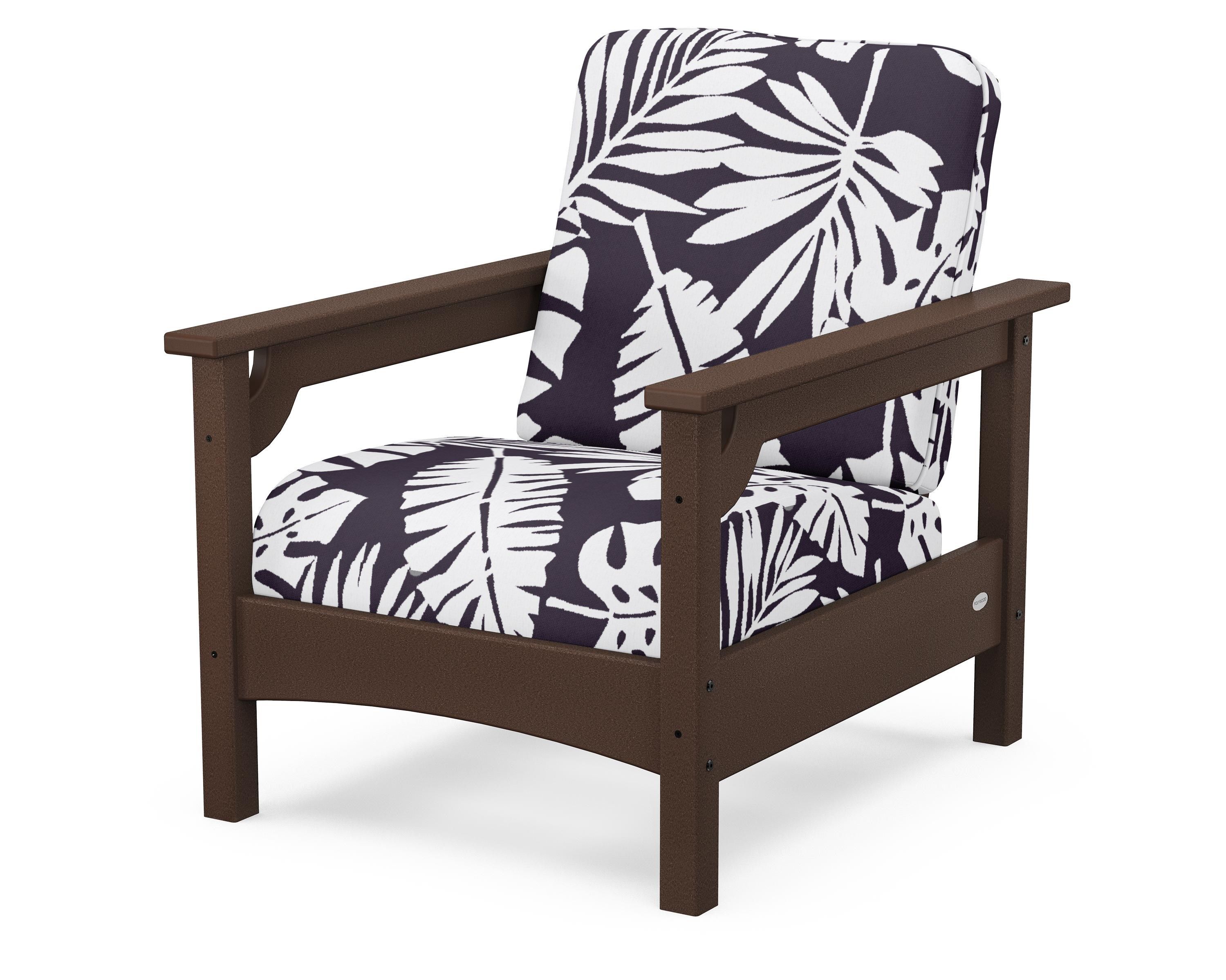 POLYWOOD® Club Chair in Mahogany / Leaf Navy