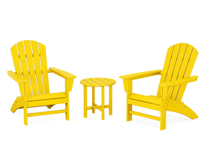POLYWOOD® Nautical 3-Piece Adirondack Set in Lemon