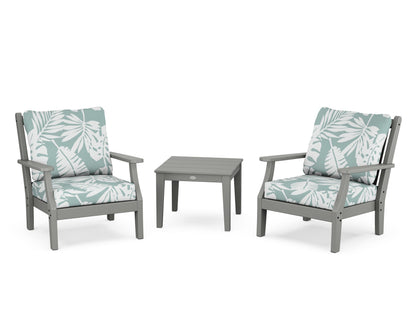 Country Living Wovendale 3-Piece Deep Seating Set in Slate Grey / Leaf Glacier Spa