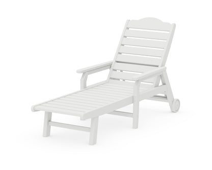 Draper James™ by  POLYWOOD® Savannah Chaise with Arms and Wheels in White