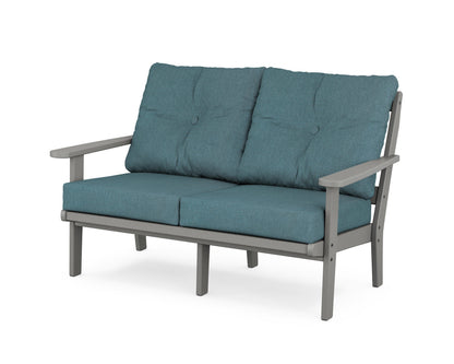 POLYWOOD® Mission Deep Seating Loveseat in Slate Grey / Ocean Teal