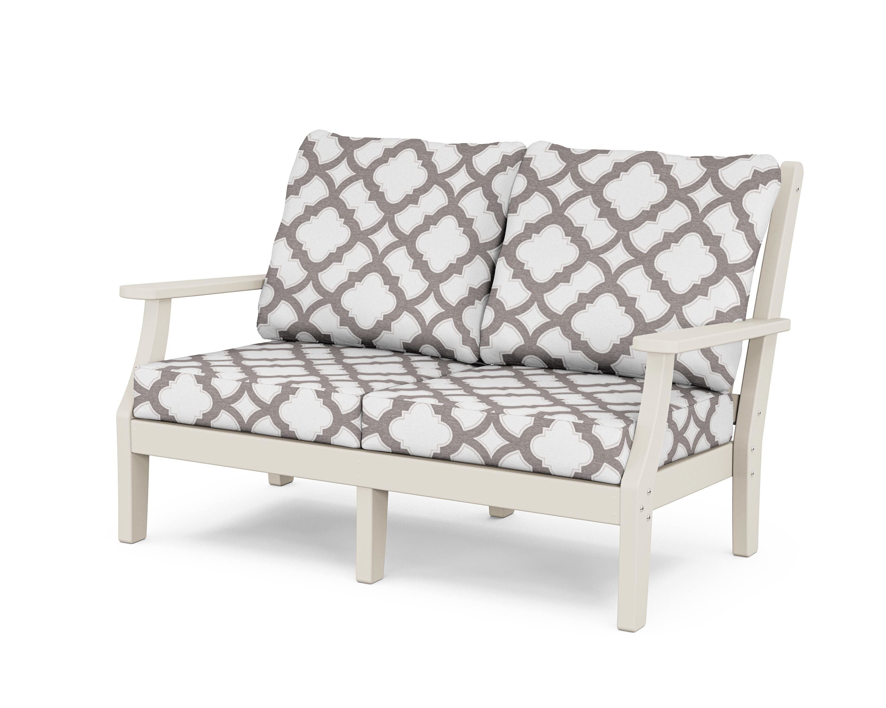 Country Living Wovendale Deep Seating Loveseat in Sand / Trellis Grey Mist