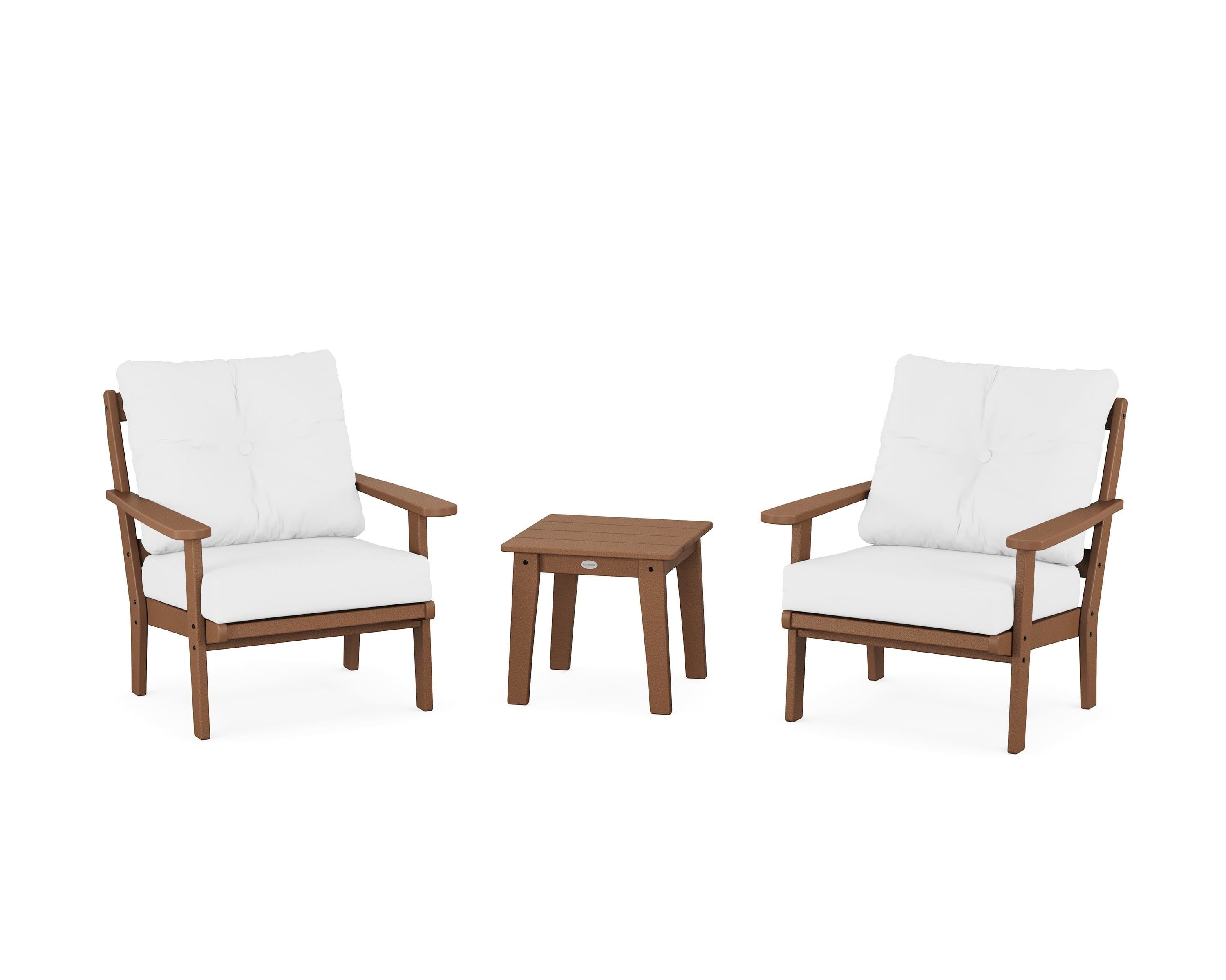 POLYWOOD® Mission 3-Piece Deep Seating Set in Teak / Natural