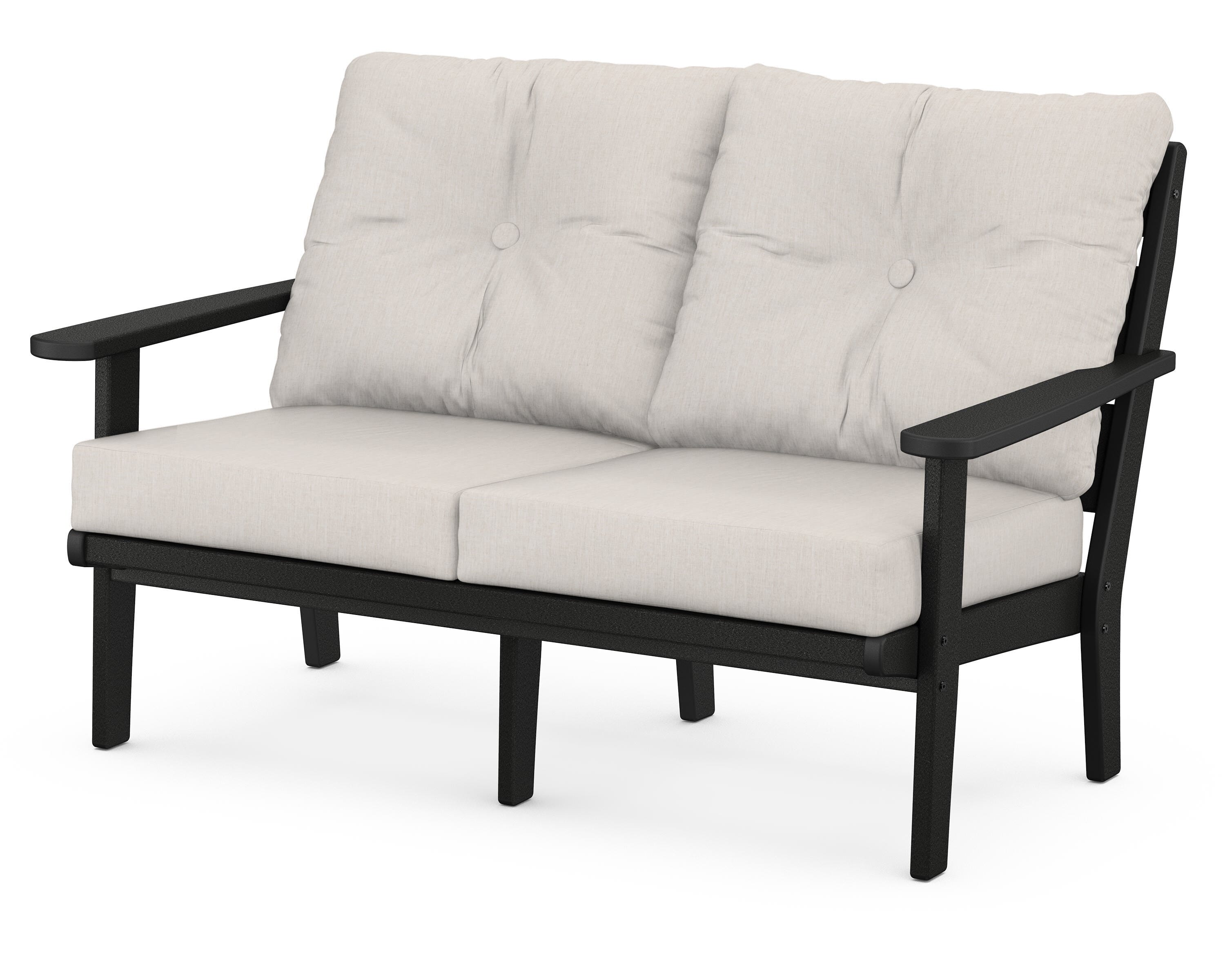 POLYWOOD® Lakeside Deep Seating Loveseat in Black / Cast Ash