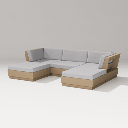 PW Designer Series Elevate Double Chaise Sectional in Vintage Sahara / Granite