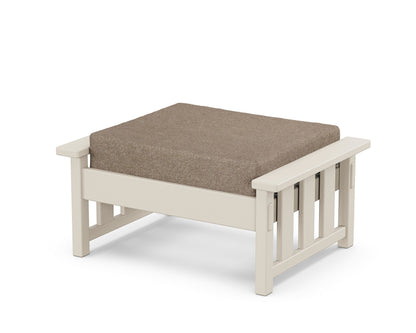 Martha Stewart by POLYWOOD® Acadia Deep Seating Ottoman in Sand / Spiced Burlap