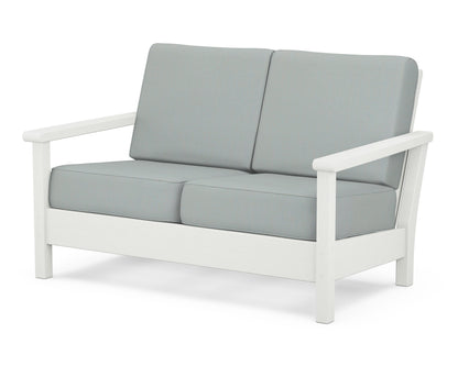 POLYWOOD® Harbour Deep Seating Loveseat in Vintage White / Spa