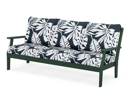 POLYWOOD® Braxton Deep Seating Sofa in Green / Leaf Marine Indigo