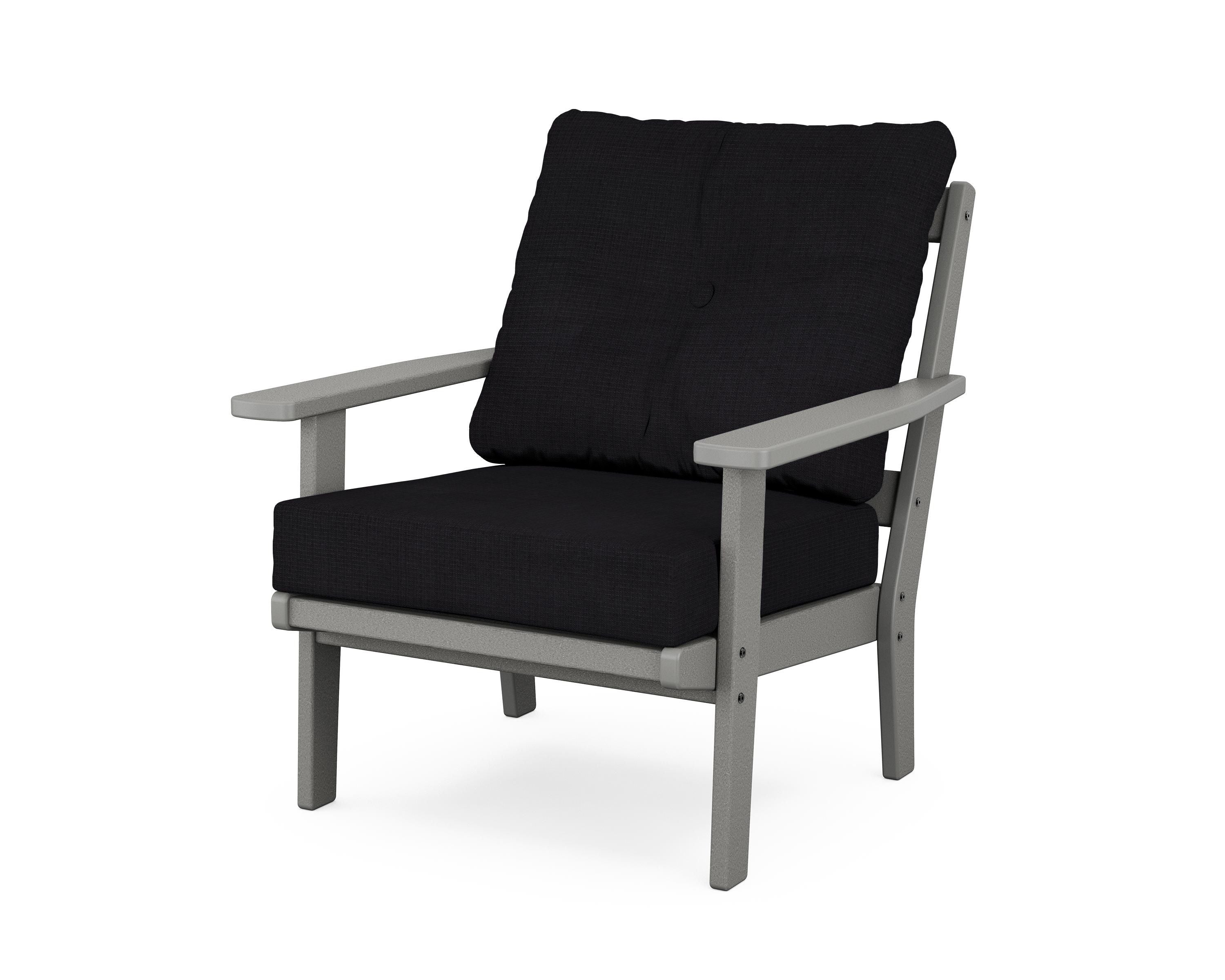 POLYWOOD® Prairie Deep Seating Chair in Slate Grey / Midnight Linen