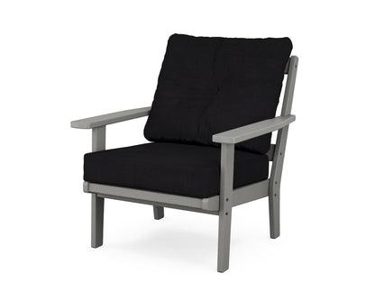 POLYWOOD® Prairie Deep Seating Chair in Slate Grey / Midnight Linen