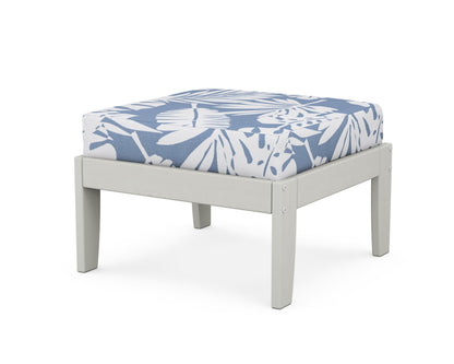 Unbranded Modular Ottoman - Classic in Vintage White / Leaf Sky Blue