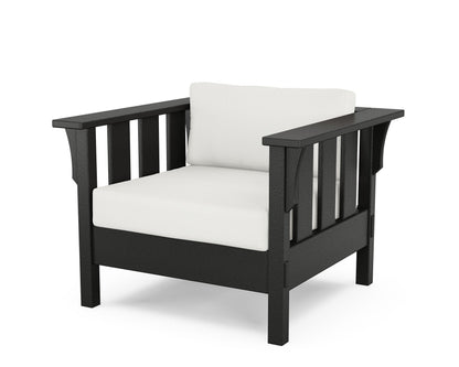 Martha Stewart by POLYWOOD® Acadia Deep Seating Chair in Black / Natural Linen