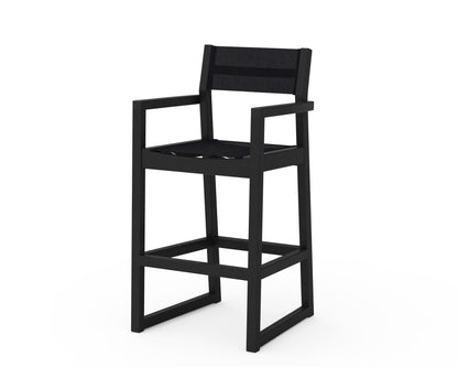 POLYWOOD® EDGE Sling Bar Arm Chair in Black / Black Sling