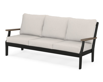 POLYWOOD® Braxton Deep Seating Sofa in Black / Kona / Cast Ash