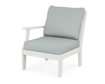 POLYWOOD® Braxton Modular Left Arm Chair in Vintage White / Spa