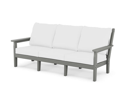 POLYWOOD® Chippendale Deep Seating Sofa in Slate Grey / Natural