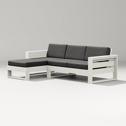 PW Designer Series Latitude Left Chaise Sectional in Vintage White / Spectrum Carbon