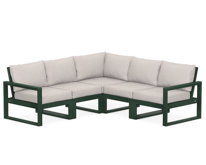 POLYWOOD® EDGE 5-Piece Modular Deep Seating Set in Green / Dune Burlap