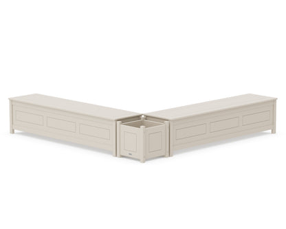 Country Living 72" Country Living L- Shaped Planter Storage Bench Set in Sand