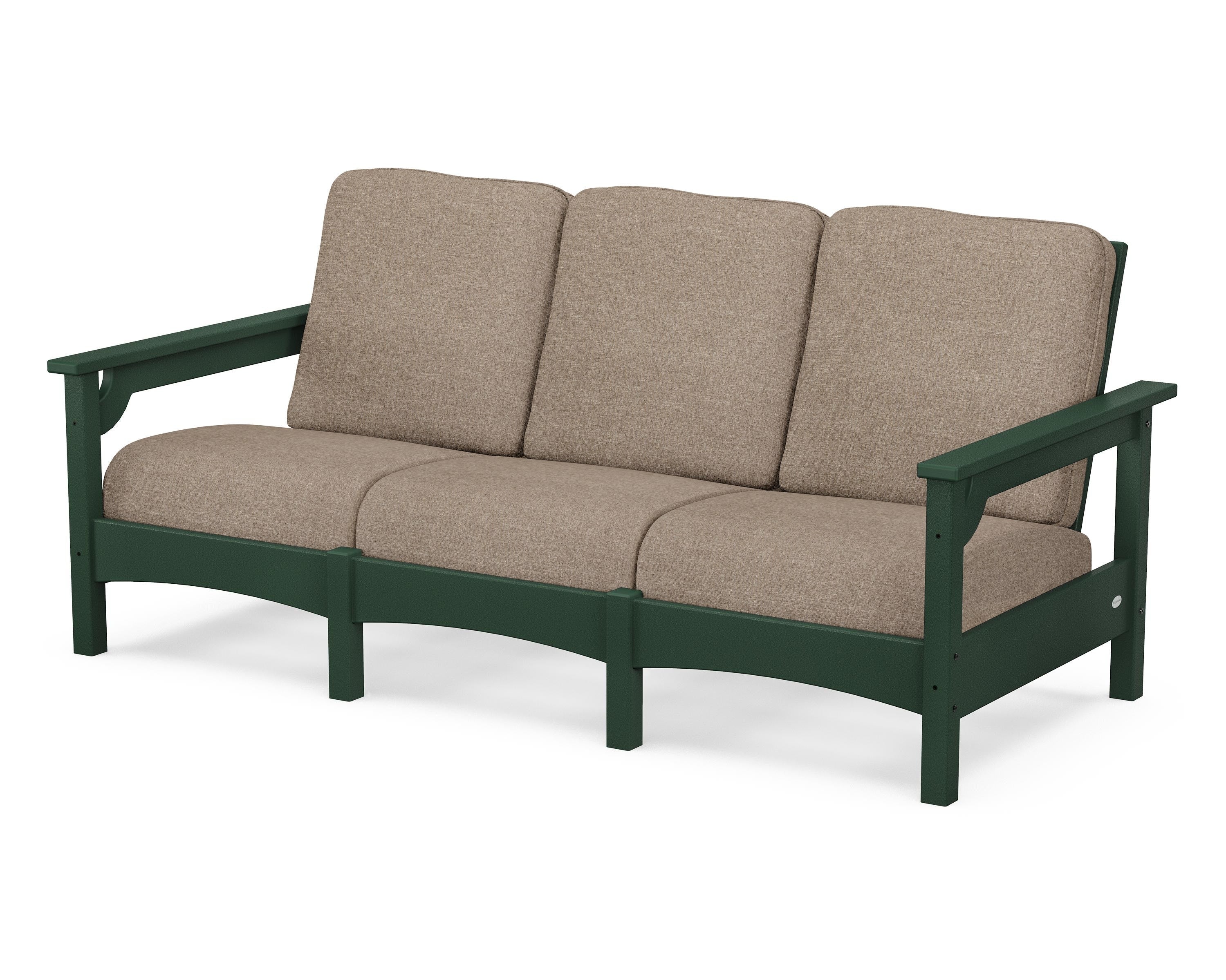 POLYWOOD® Club Sofa in Green / Spiced Burlap