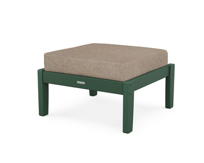 Martha Stewart by POLYWOOD® Chinoiserie Deep Seating Ottoman in Green / Spiced Burlap