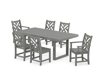 POLYWOOD® Chippendale 7-Piece Dining Set in Slate Grey