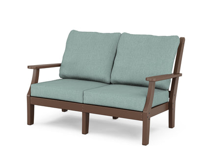 Country Living Wovendale Deep Seating Loveseat in Mahogany / Glacier Spa