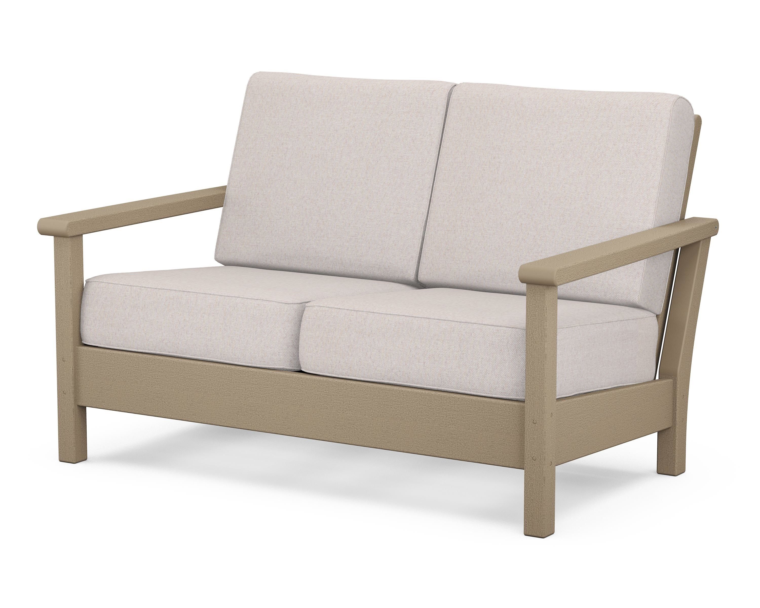 POLYWOOD® Harbour Deep Seating Loveseat in Vintage Sahara / Dune Burlap