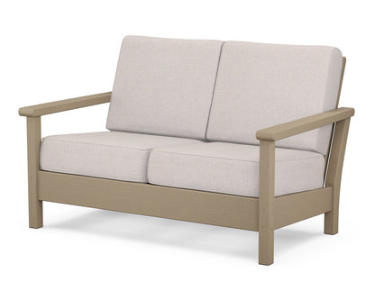 POLYWOOD® Harbour Deep Seating Loveseat in Vintage Sahara / Dune Burlap