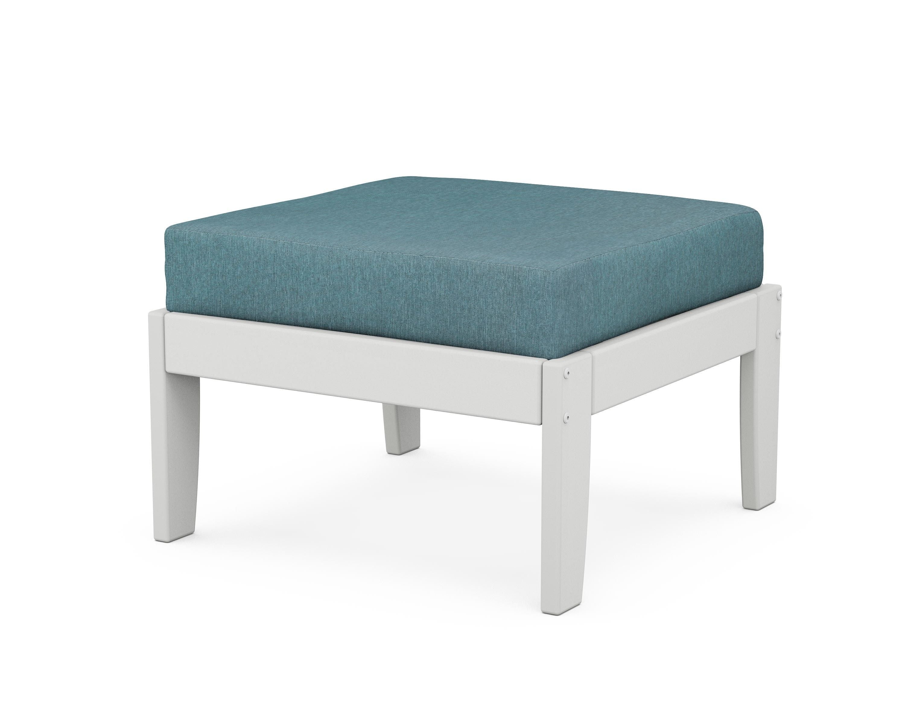 Unbranded Modular Ottoman - Classic in White / Ocean Teal