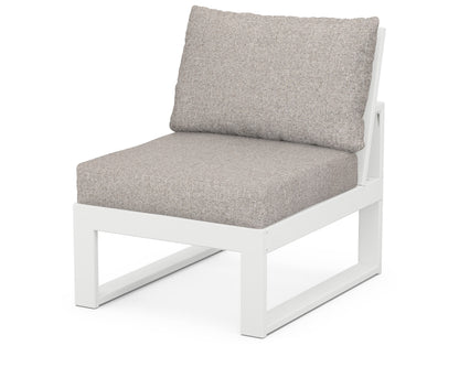 Unbranded Modular Armless Chair in White / Weathered Tweed